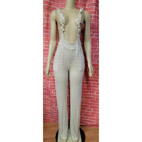 Ellejay swimwear Striped pants with ruffled straps Size S NWT #C6 - Picture 2 of 11